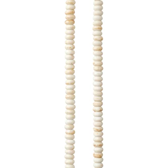 12 Pack: White Rondelle Reconstituted Turquoise Stone Beads, 4mm by Bead Landing™
